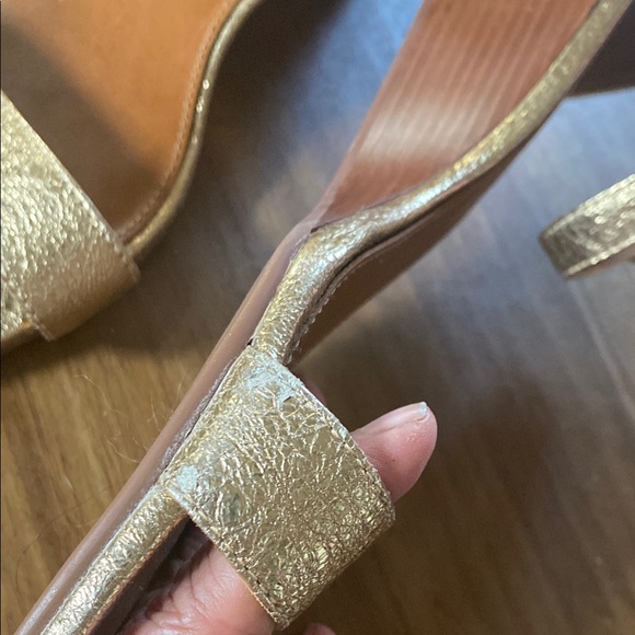 Tory Burch set-Metallic Gold Flats with Medallion and sandals. - Picture 10 of 14